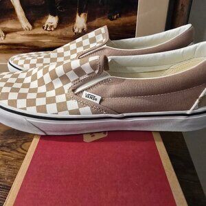 VANS Classic Checkerboard Slip-On Warm Taupe Brown VN000D6YE2V Men's Sz 12 NEW